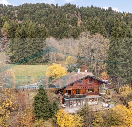 Ce chaleureux chalet niché au bon milieu de la nature, au calme et à l'abri des regards indiscrets, bénéficie également d'un magnifique panorama et d'un ensoleillement optimal